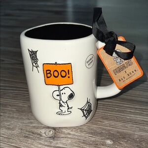 Rae Dunn Peanuts Snoopy Halloween Mug Double Sided BOO Spooky Season NWT